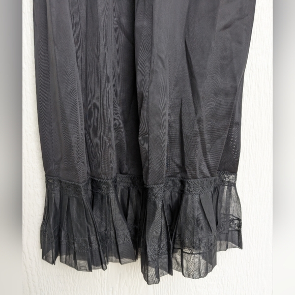 Vintage 60s Rogers Black Lace Slip Nightgown Lingerie Dress 34 Tall - Picture 5 of 9